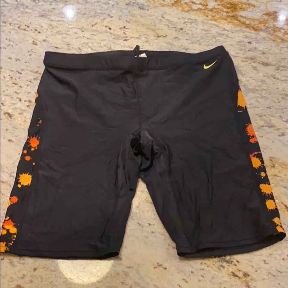 Nike Orange Splatter Swim Jammer Size 38